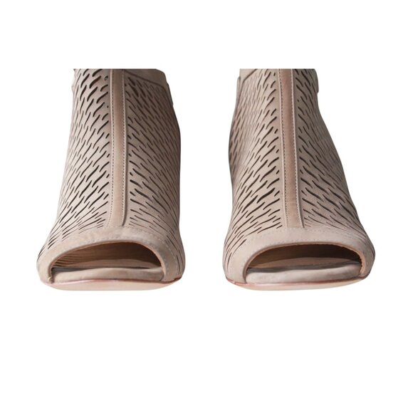 Antonio Melani Womens Lyona Tuscan Taupe Peep Toe Leather Heeled Sandals 9M - Picture 5 of 16